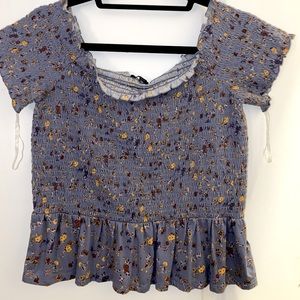 5/$25 American Eagle Off the Shoulder Smocked Top